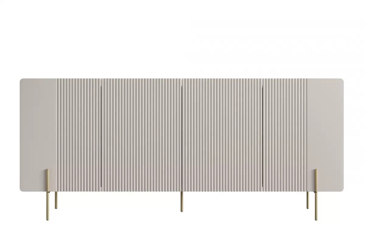 MALMI Komoda 200 4D - cashmere / crema bianca / złote nogi - B_162310