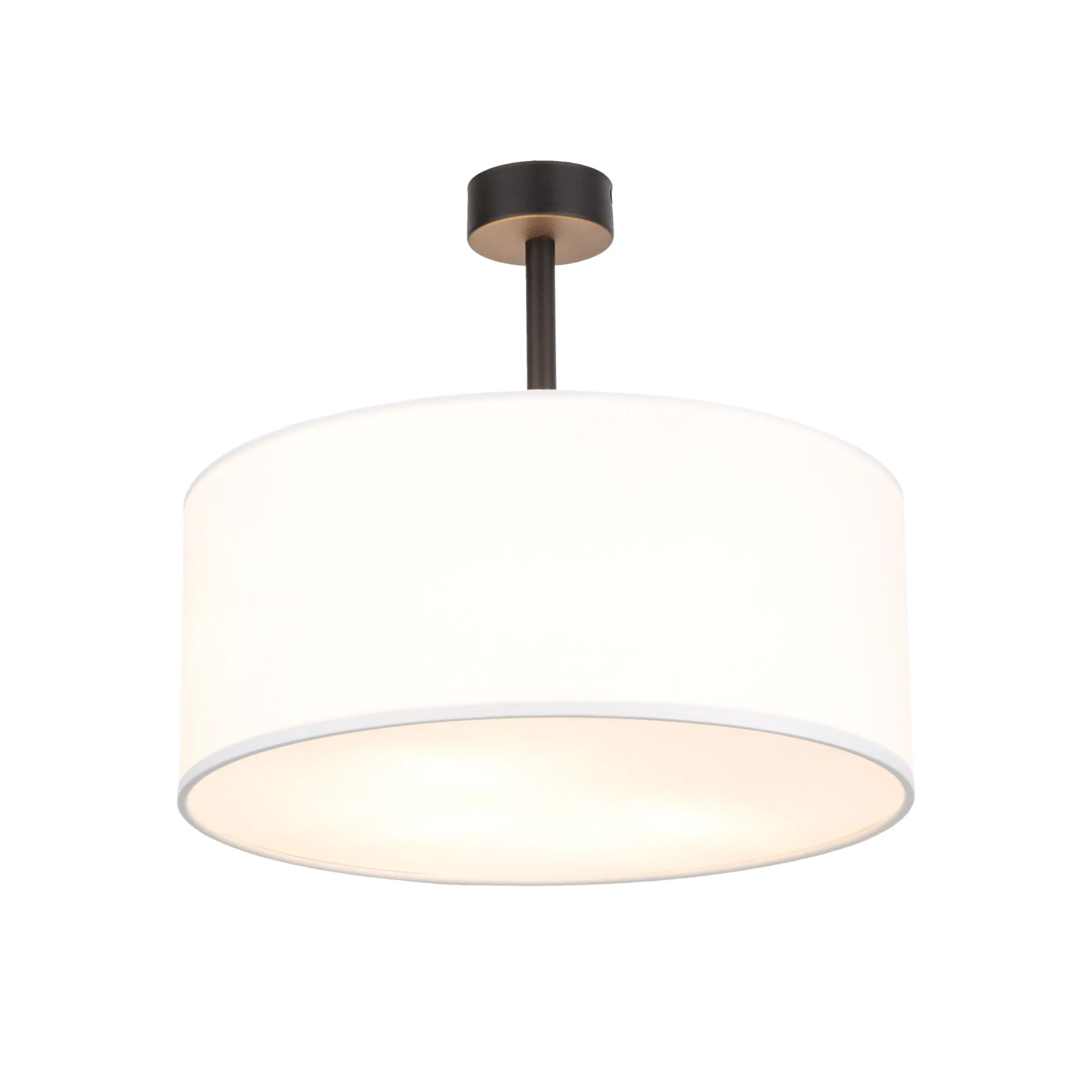 Lampa sufitowa RONDO biała z tkaniny na czarnej podstawie okrągła 40x35cm - TK_4243
