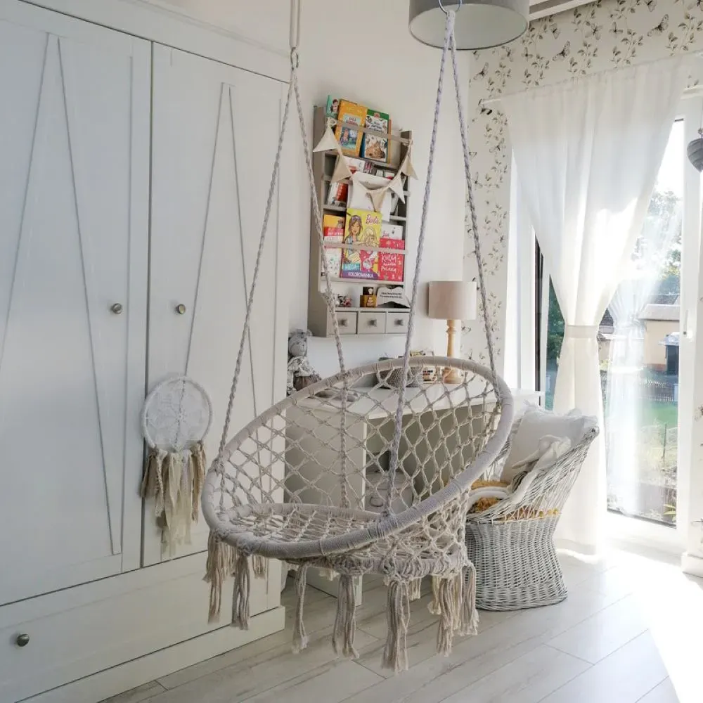 Fotel hamakowy BRASIL HOOP FI 60 cm beżowy — zdjęcie 9