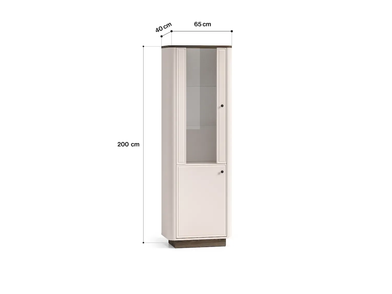 Witryna 2-drzwiowa VILAVIO 01 L/P dąb windmill dark cashmere - 1VILA01-001