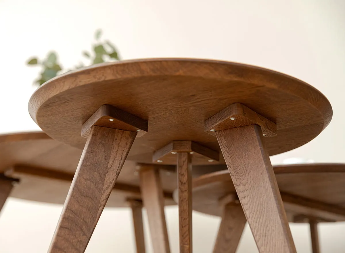 Stolik okrągły dębowy ORBETELLO 50 cm tabacco - 3SORB50T