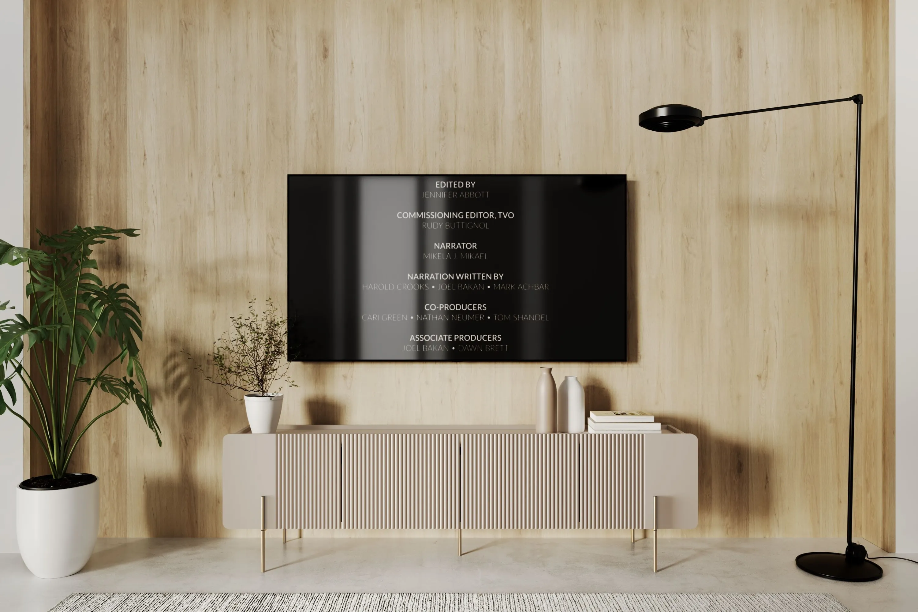 Szafka RTV 2-drzwiowa z 2 szufladami MALMI 200cm - kaszmirowa - złote nogi - B_167029