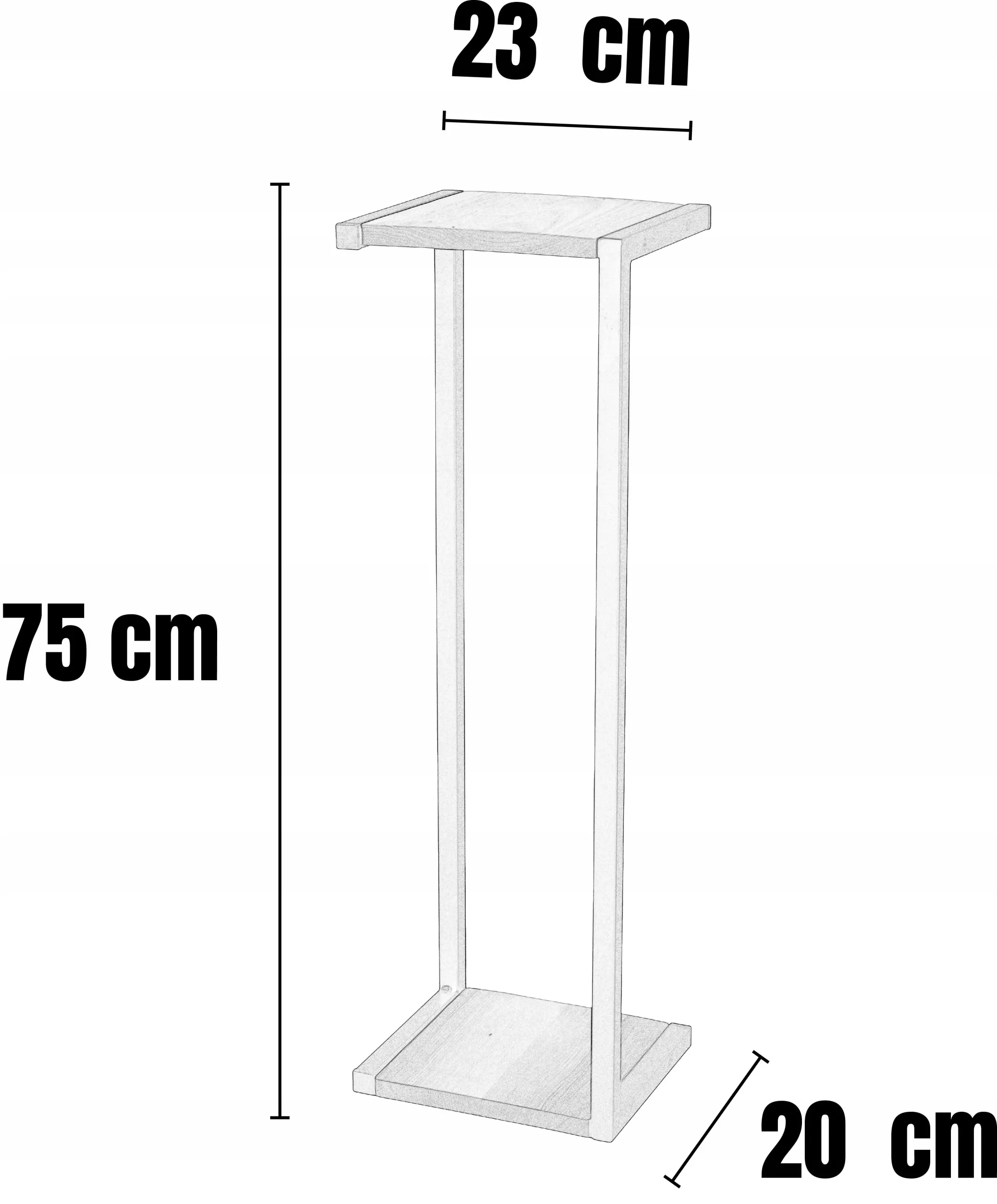 Kwietnik stojący metalowy AMIENS M czarny naturalny - LD_TZ000228