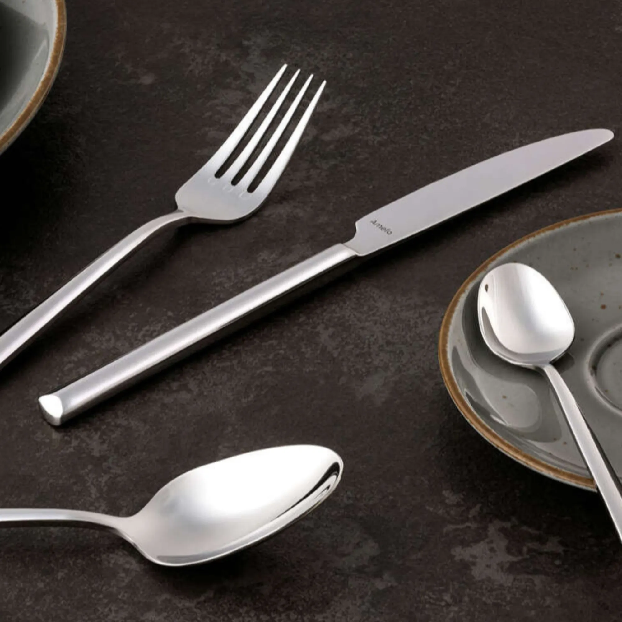 image sztućce, widelec, nóż, łyżka, patelnia