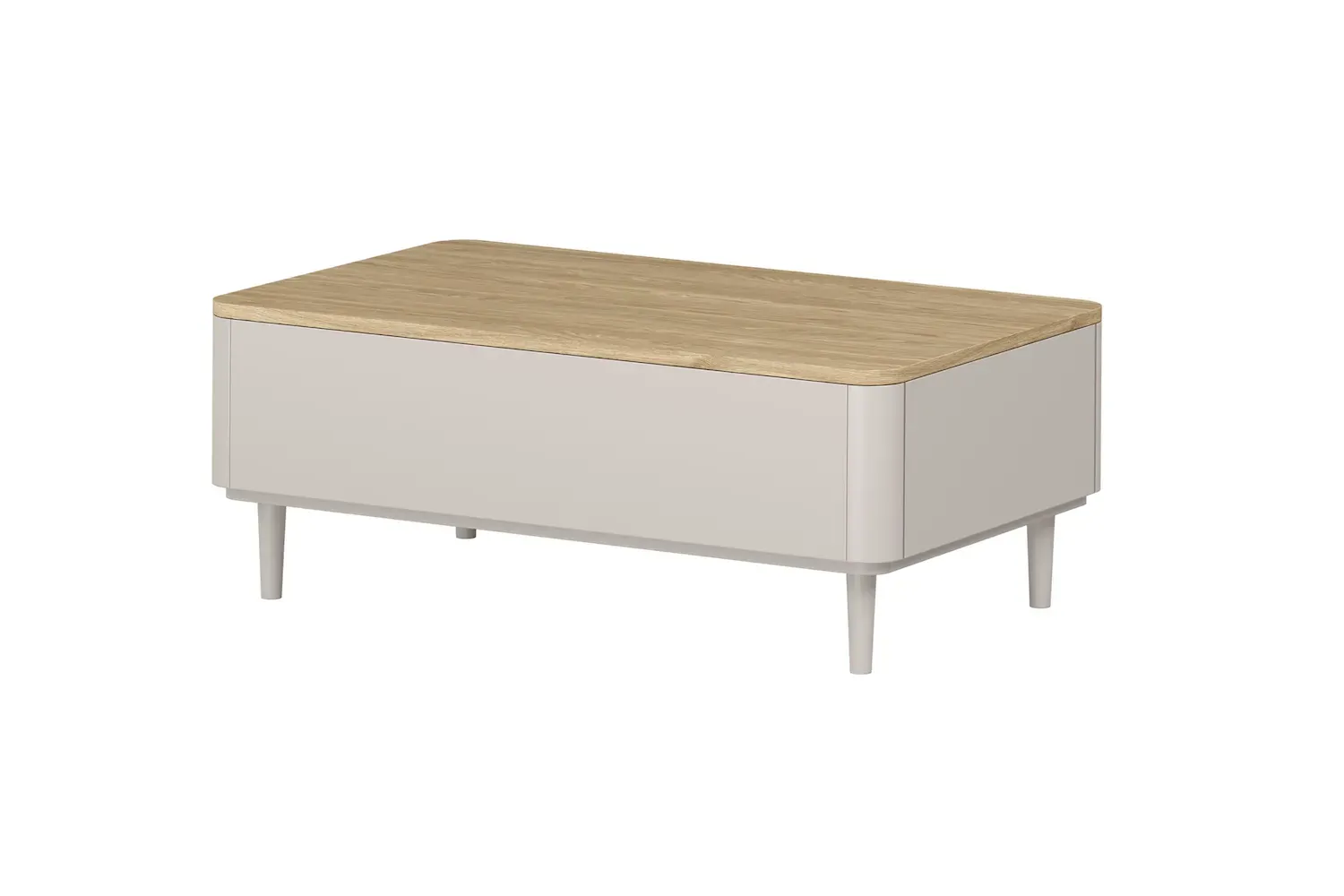 Stolik kawowy z 2 szufladami AMILIO 100 - cashmere dąb olejowany nogi cashmere