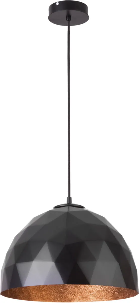 Lampa wisząca DIAMENT M czarno-miedziana