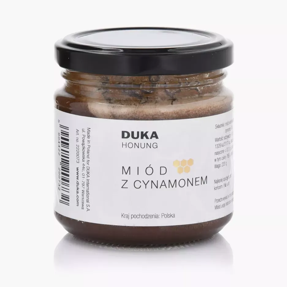 MIÓD wielokwiatowy Z CYNAMONEM DUKA HONUNG 220g MIÓD wielokwiatowy Z CYNAMONEM DUKA HONUNG 220g