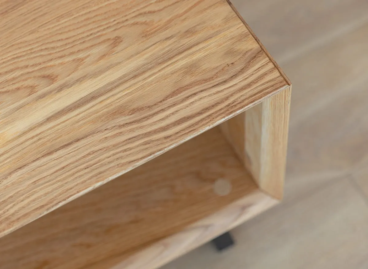 Stolik kawowy MODERN LOFT z półką 60x101 cm - dąb olejowany - PLMOL05D