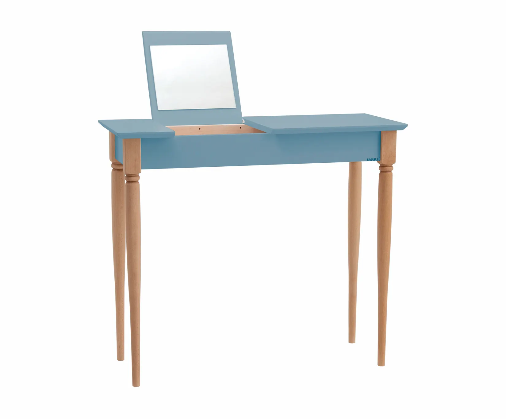 Toaletka z lustrem MAMO - 85x35cm niebieski naturalny Meble, Tabela, Biurko, Komputer, Elektronika