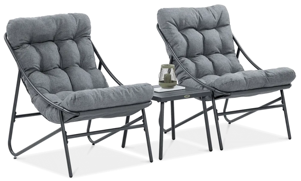 Zestaw mebli ogrodowych CASPER 3-set stalowy ciemnoszary - FG005526