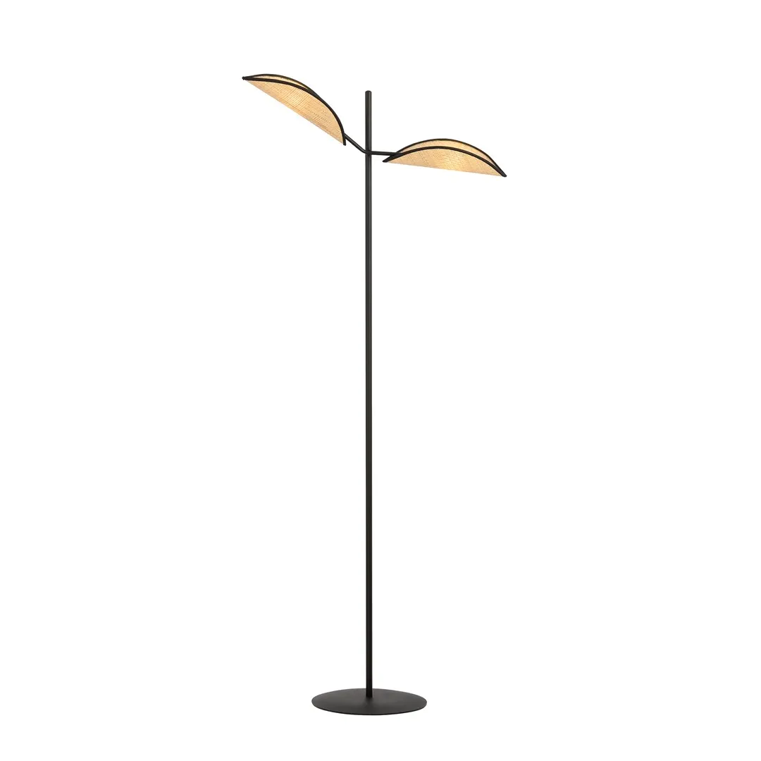 Lampa stojąca VENE 2 czarny brązowy