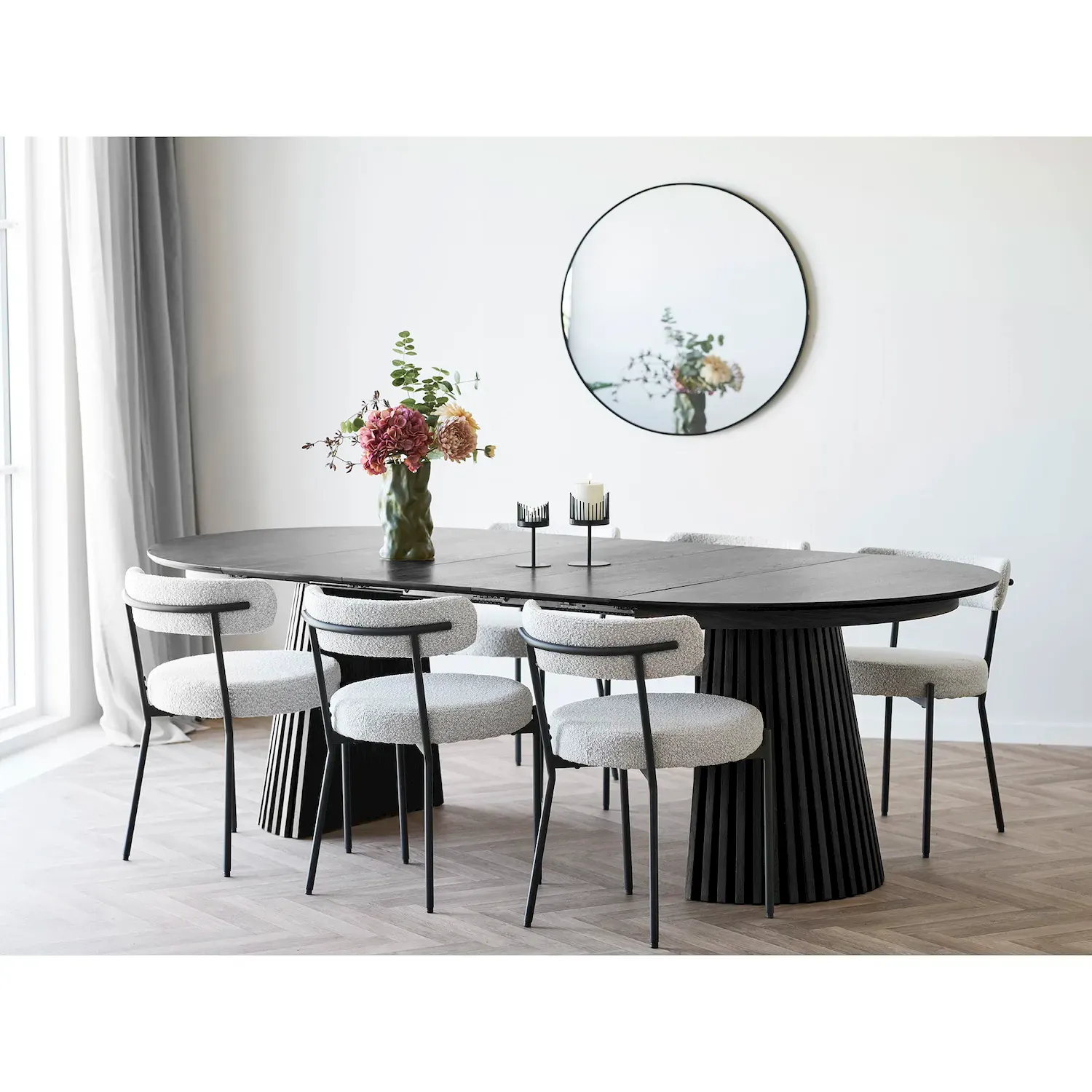 ŚwiecznikI stalowe CANDLE zestaw 2 sztuk czarne - 4561300