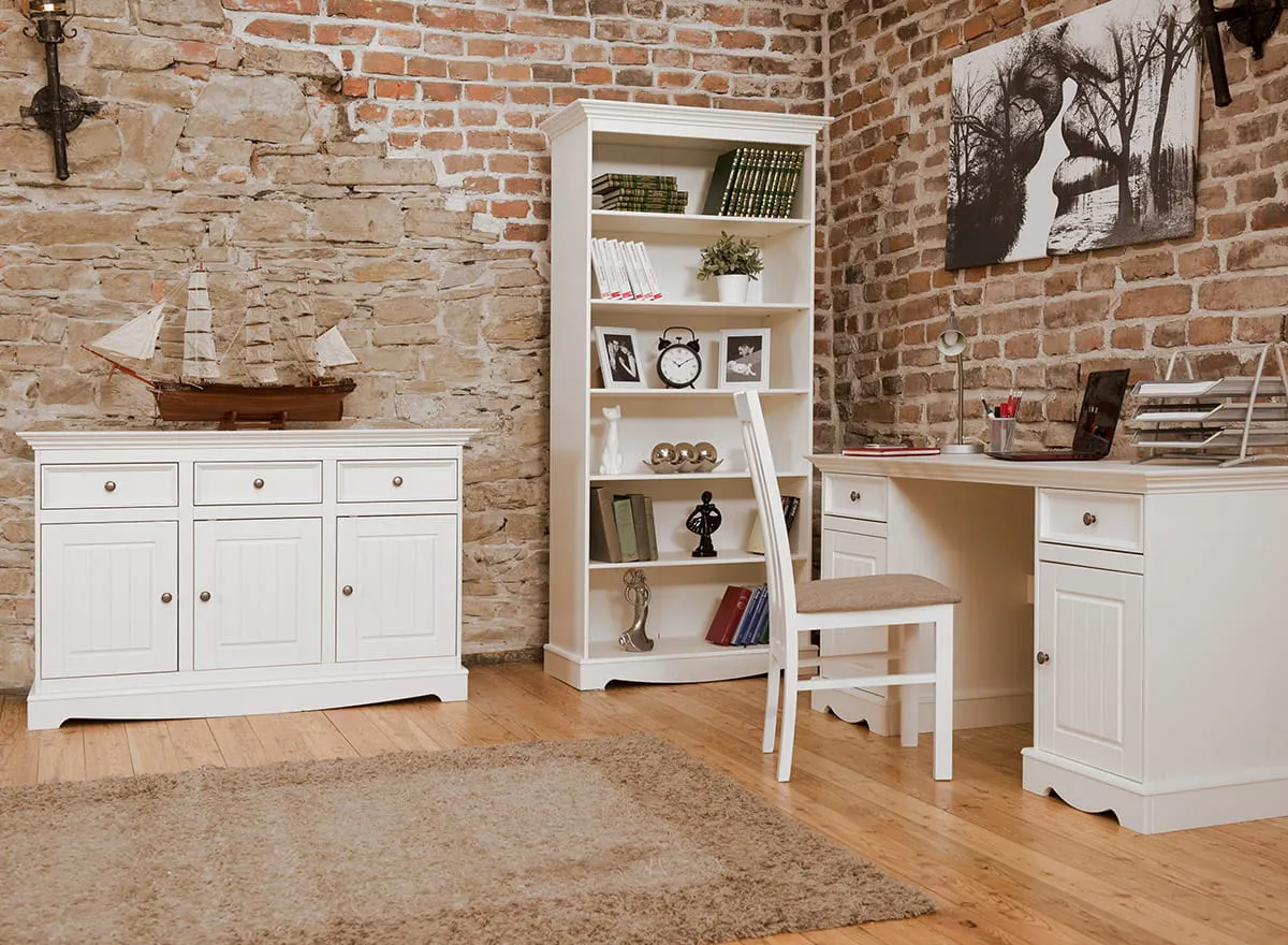 Regał sosnowy BELLUNO ELEGANTE biały - PL007B