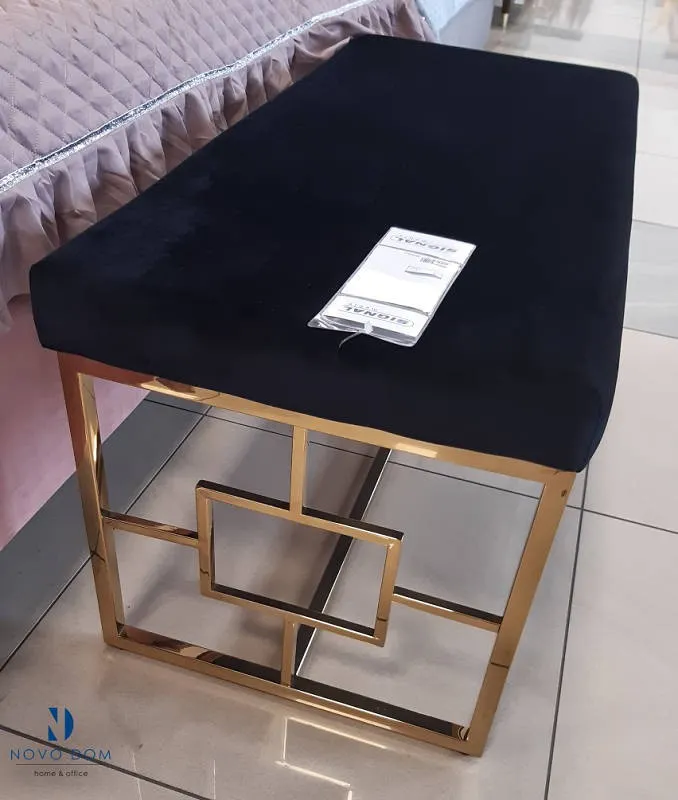 Ławka NOIR tapicerowana aksamitna 100 cm Signal - NOIRZLC