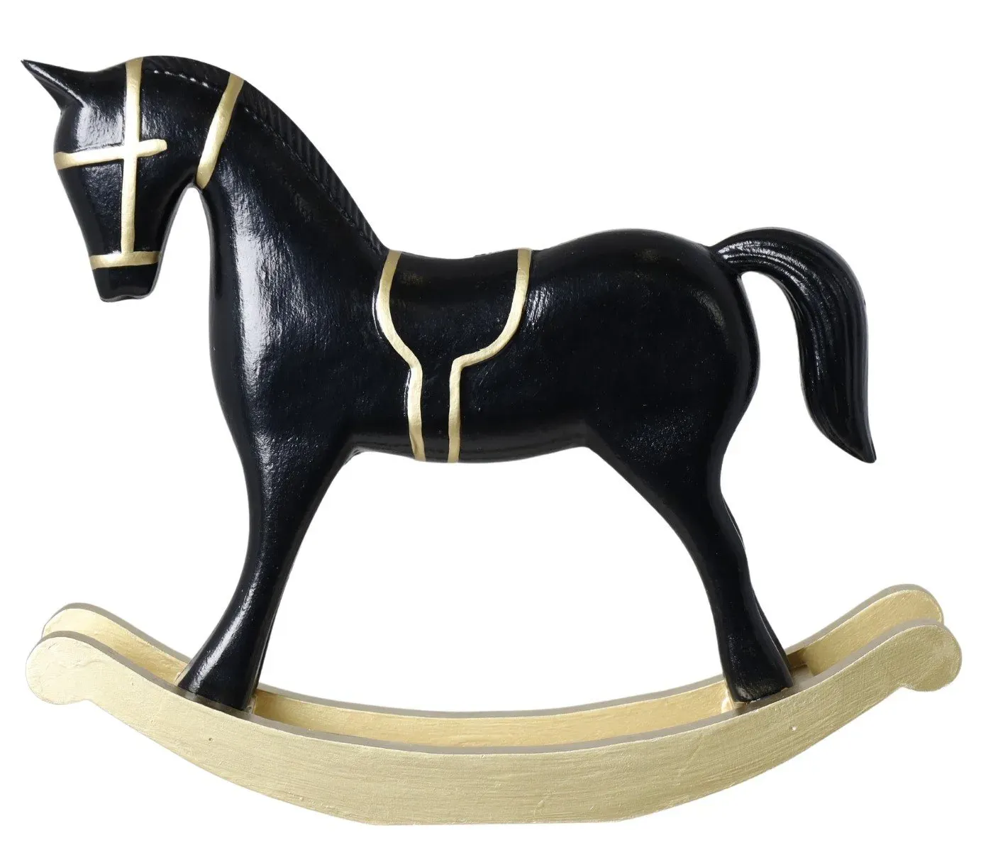 KOŃ NA BIEGUNACH drewniany DUŻY czarny KOŃ NA BIEGUNACH drewniany DUŻY czarny