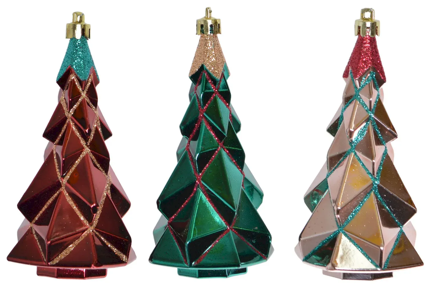 Zawieszki CHOINKA GEOMETRYCZNA 3 sztuki wielokolorowe