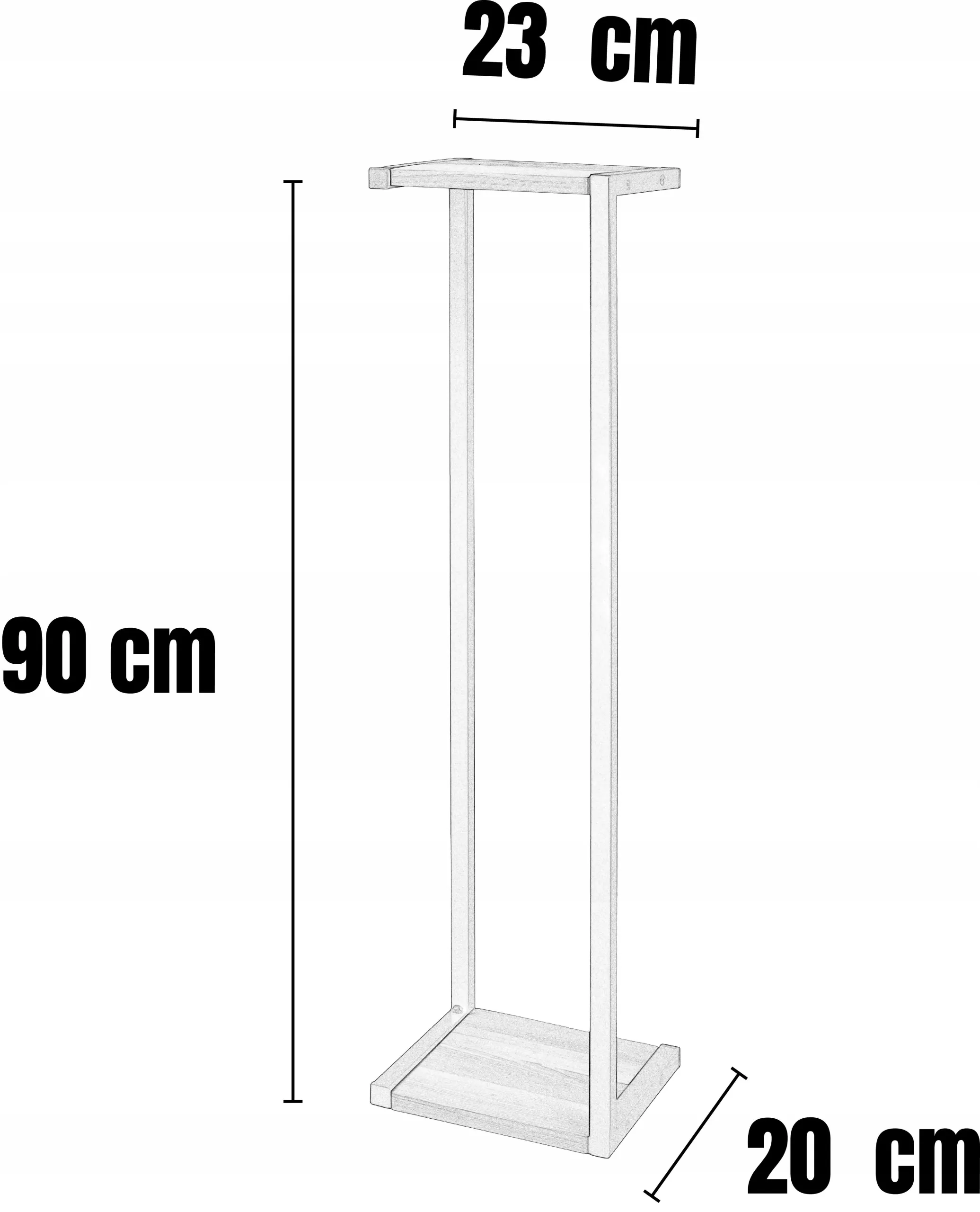 Kwietnik stojący metalowy AMIENS L czarny naturalny - LD_TZ000229
