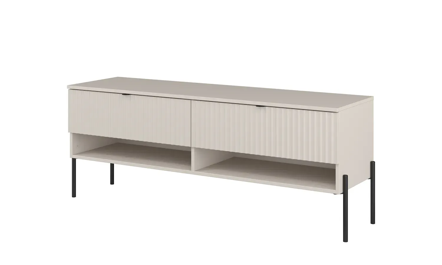Szafka RTV z 2 szufladami ORE 140 cm kaszmir czarne nóżki