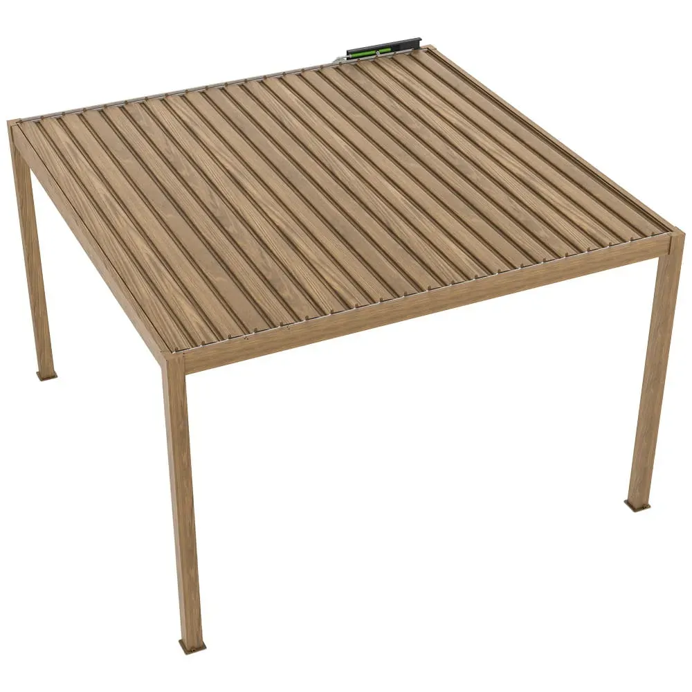 Pergola elektryczna LUXE 4x4x2,3m efekt drewna z oświetleniem LED 2,5M Esti&Esta