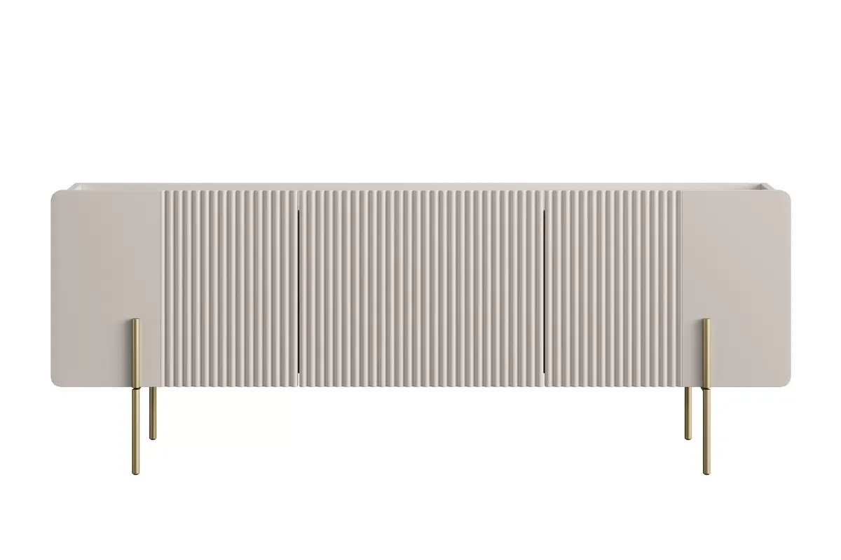 MALMI Szafka RTV 150 2D1SZ - cashmere / crema bianca / złote nogi - B_156231