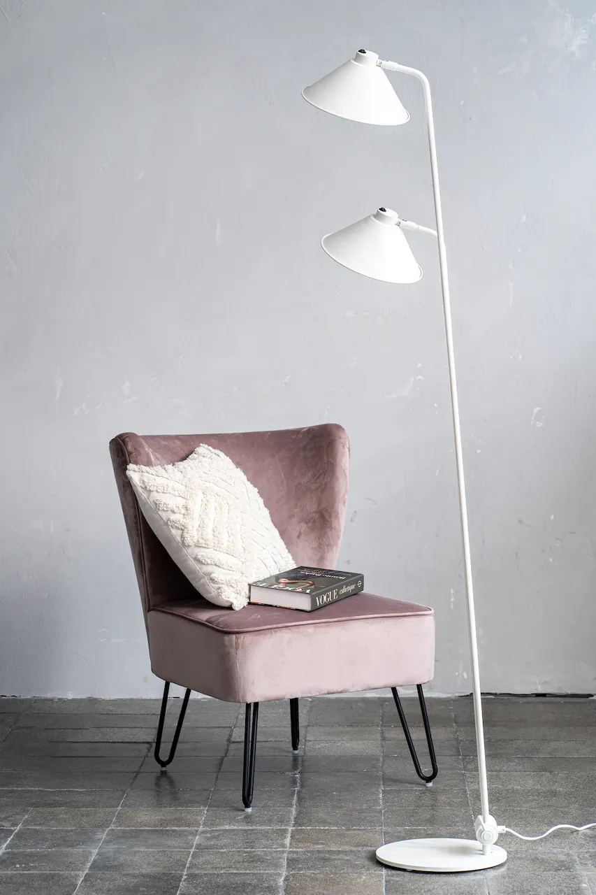 Lampa podłogowa GABIAN metalowa biała z regulacją 168 cm - 4997