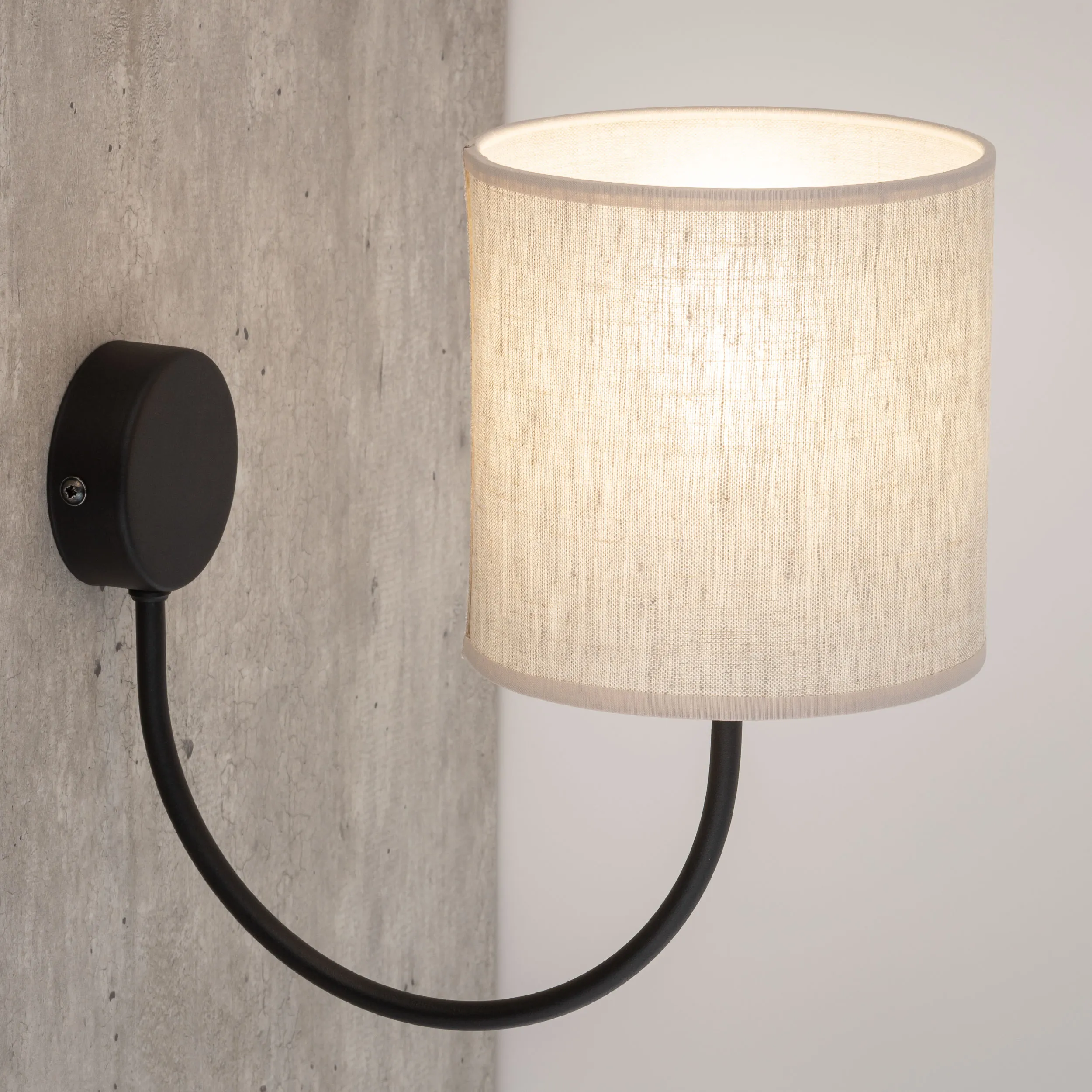 Kinkiet TORENS czarny z brązowym okrągłym kloszem 30x16cm - TK_4630