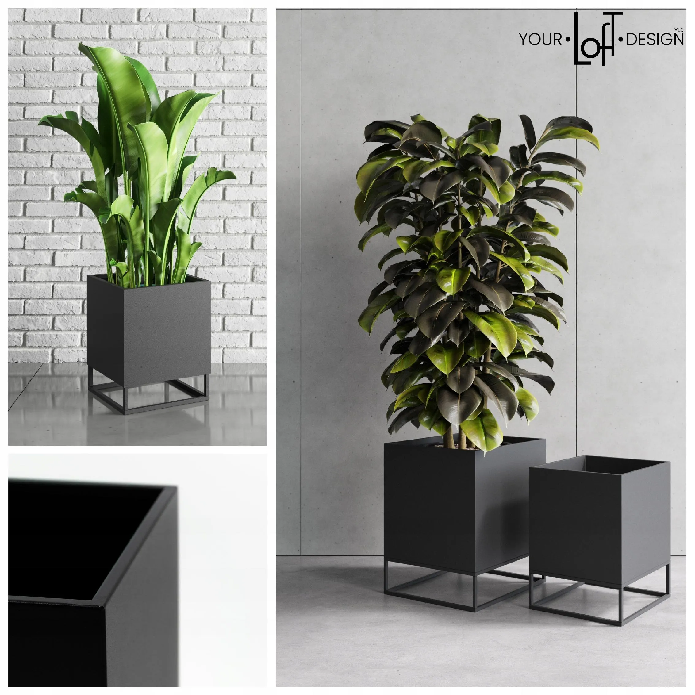 DONICZKA-osłonka na donice metalowa BORDEAUX XS czarna - LD_TZ000114