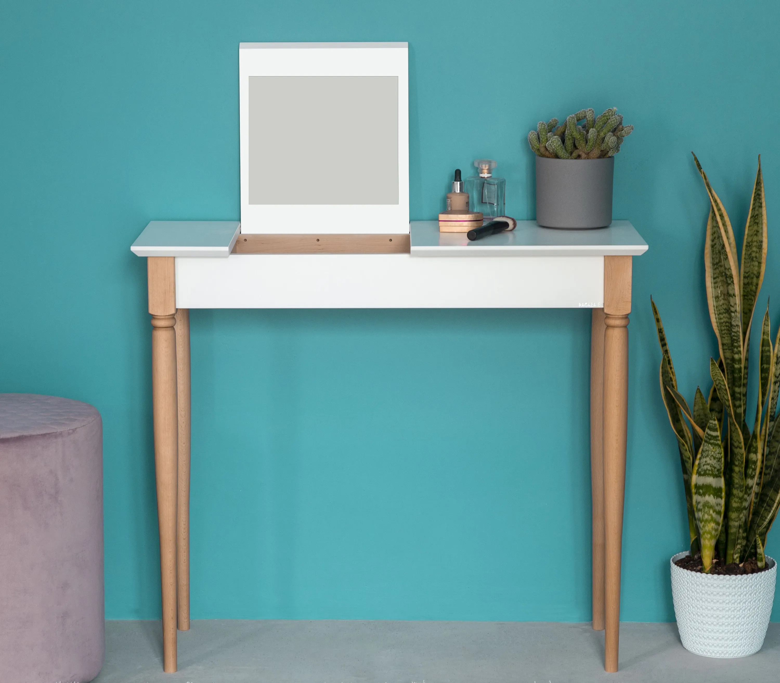 Toaletka z lustrem MAMO 105x35cm zielony naturalny - NRAGABADTMA310