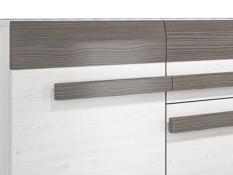 Komoda 2-drzwiowa z szufladami BLANCO 06 sosna śnieżna 165 cm - 1BLAN06-001