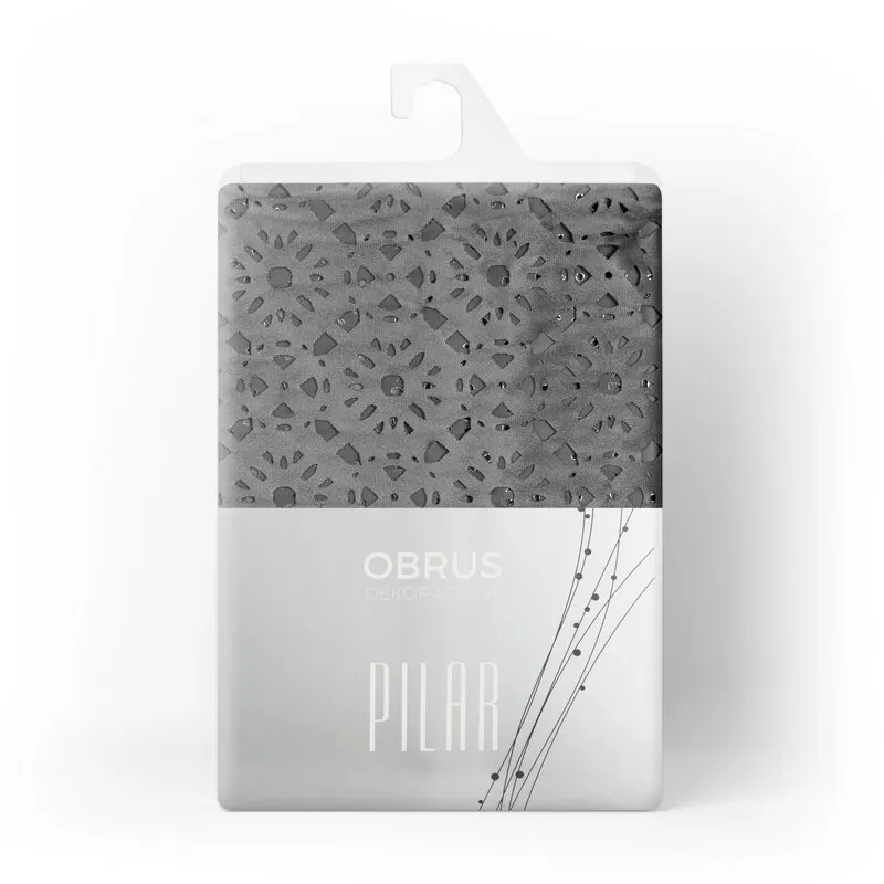 OBRUS PILAR 33X180 CM STALOWY - EU_335284