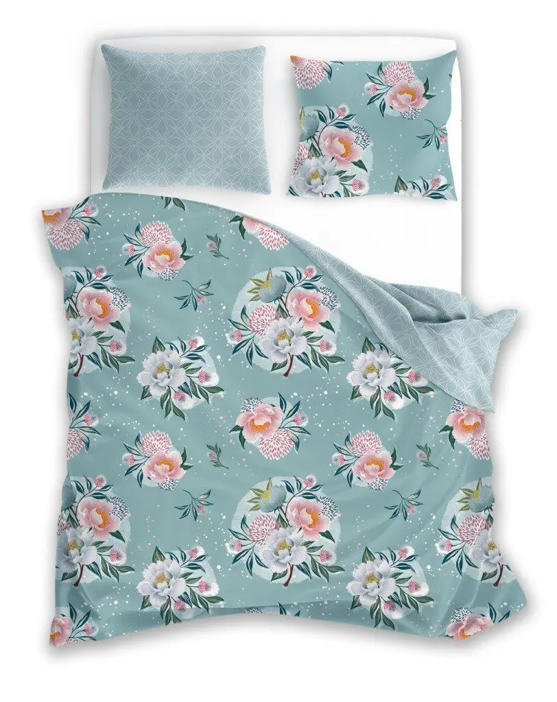 Pościel komplet FLOVERY 007 bawełna 160X200+2X70X80 wielokolorowy Meble, Łóżko, Poduszka, Prześcieradło, Koc