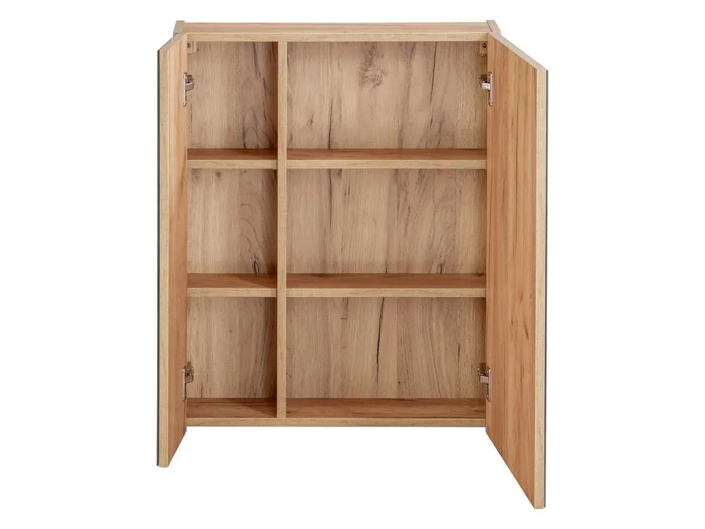Szafka z lustrem 2-drzwiowa CAPRI dąb craft 75x60x16cm - CAPRI_OAK_842A_FSC