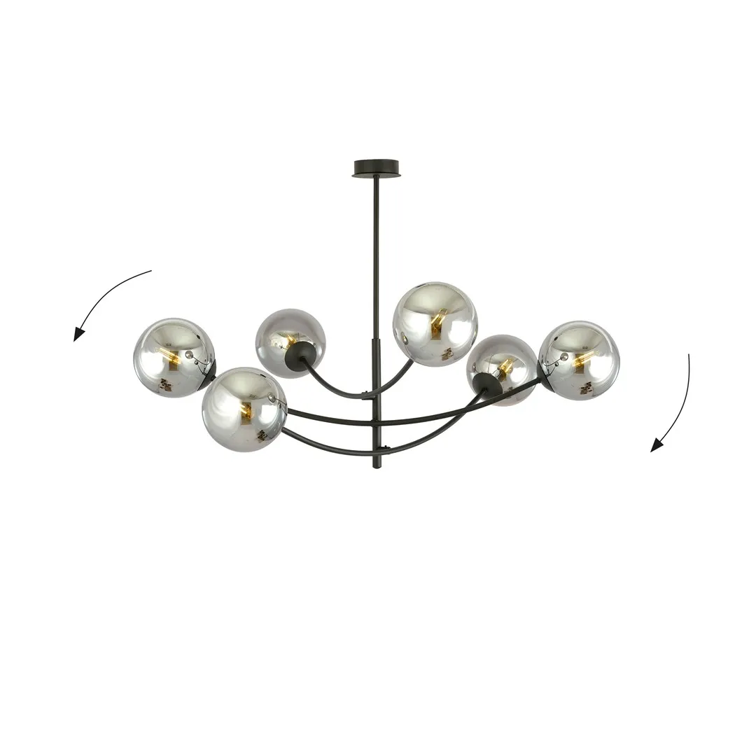 Lampa sufitowa HUNTER 6 czarny grafitowy — zdjęcie 9