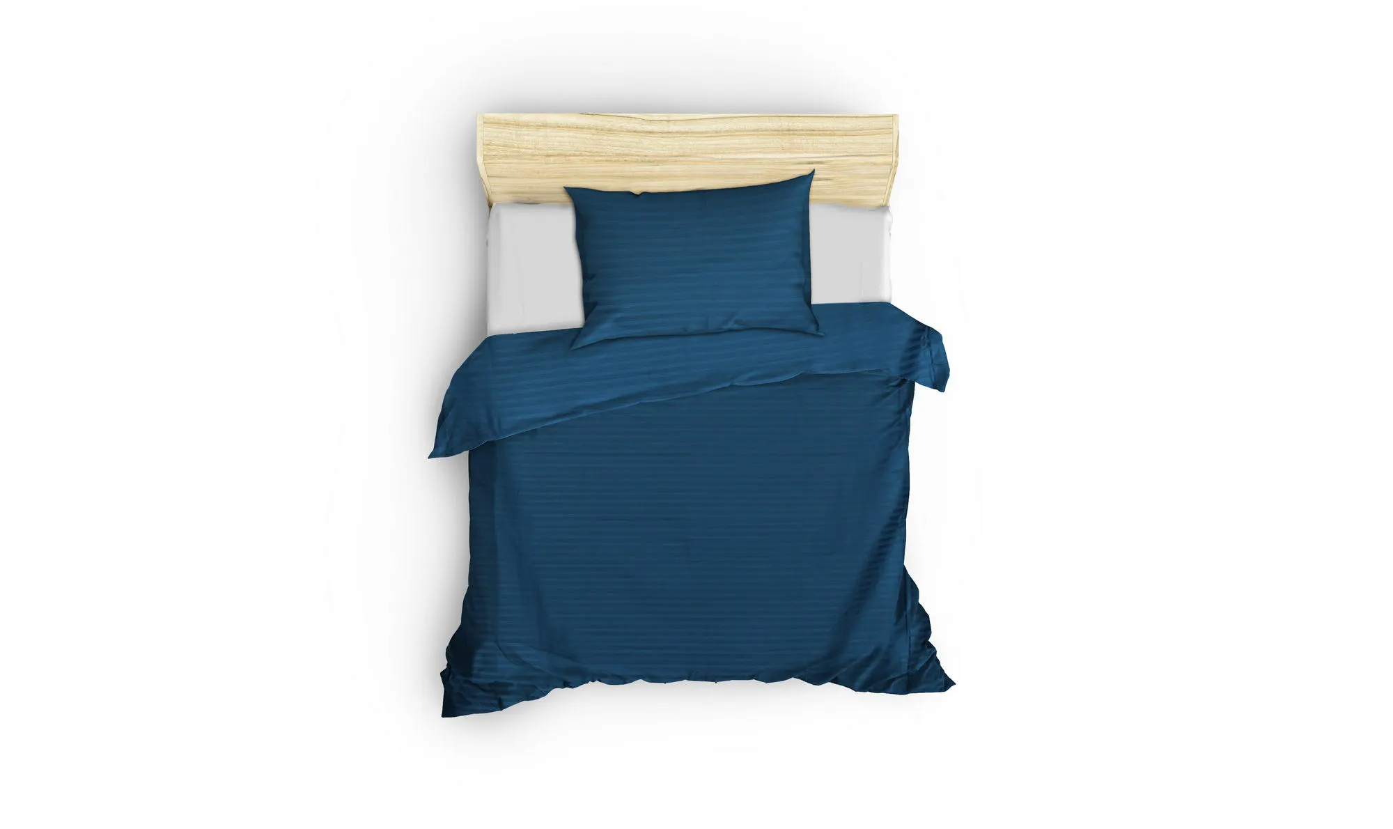 Komplet pościeli satynowej STRIPE 240x220 poszewka 2 szt 60x60 niebieski
