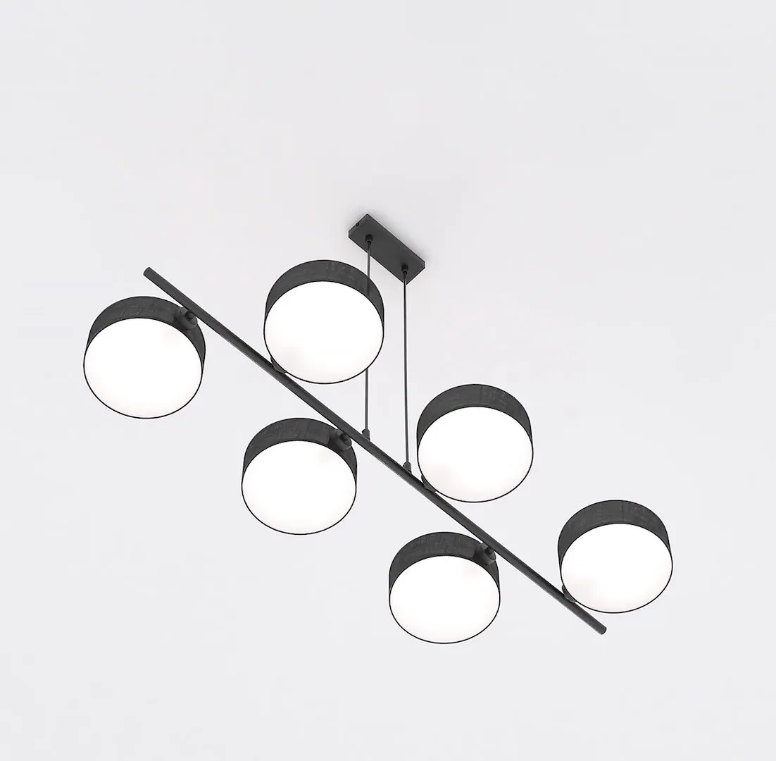 Lampa wisząca DRUMZ 6 abażur czarny - 1562/6