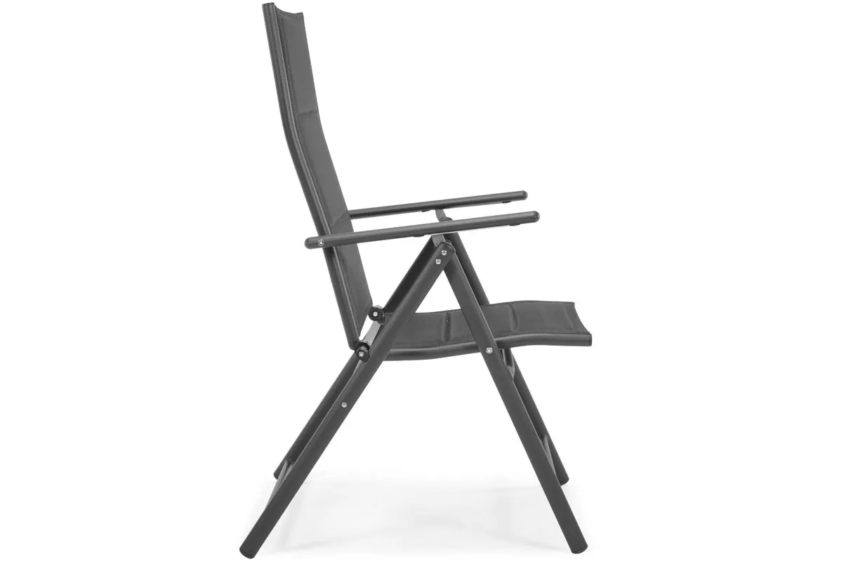 Krzesło ogrodowe składane MODENA aluminiowe czarne - FE5906948127692