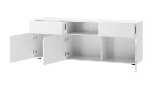 Szafka RTV LUCCA 5 3-drzwiowa z szufladami biała 165x62x38cm - TH-100-1318