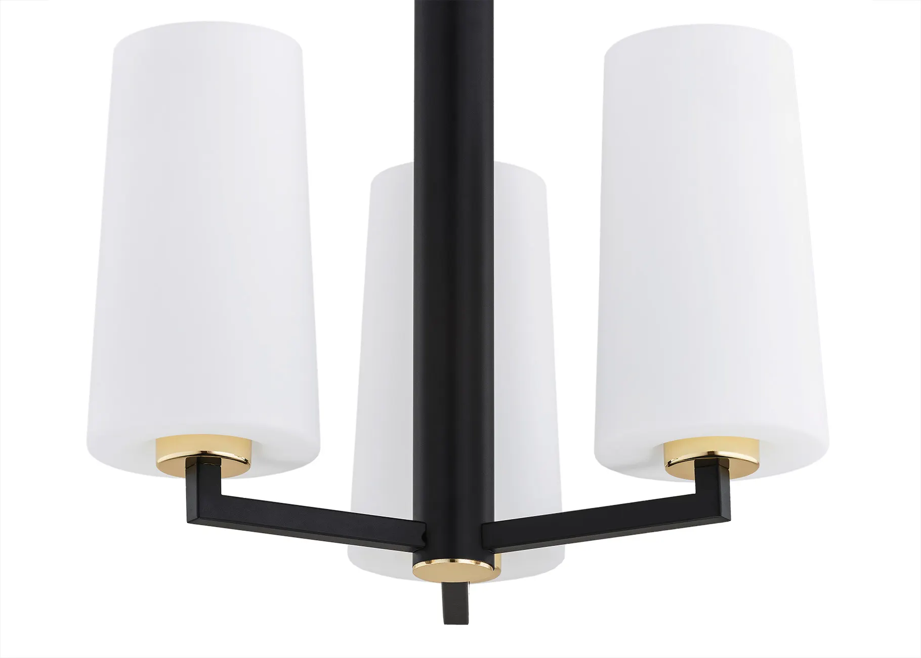 Żyrandol CAMELOT PLUS metalowy czarny mosiądz biały 58x46cm - 6143