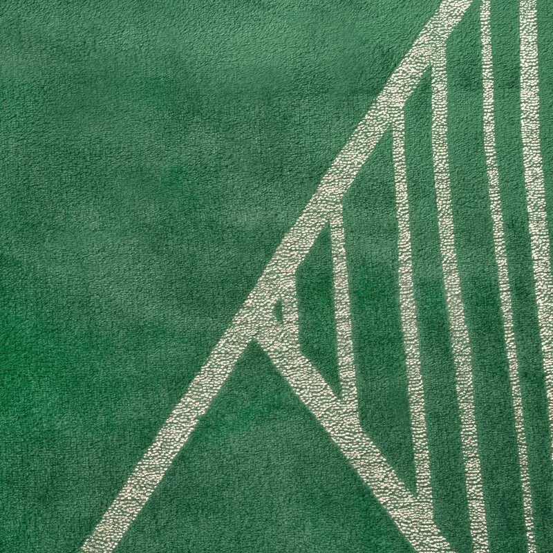 Koc z błyszczącym nadrukiemGINKO3 150X200 cm Ciemnozielony — zdjęcie 4