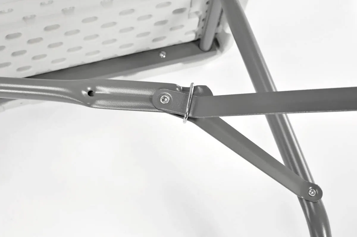 Zestaw mebli cateringowych, składany - stół 150 cm + 4 krzesła - biały, szary - FE5906480913036