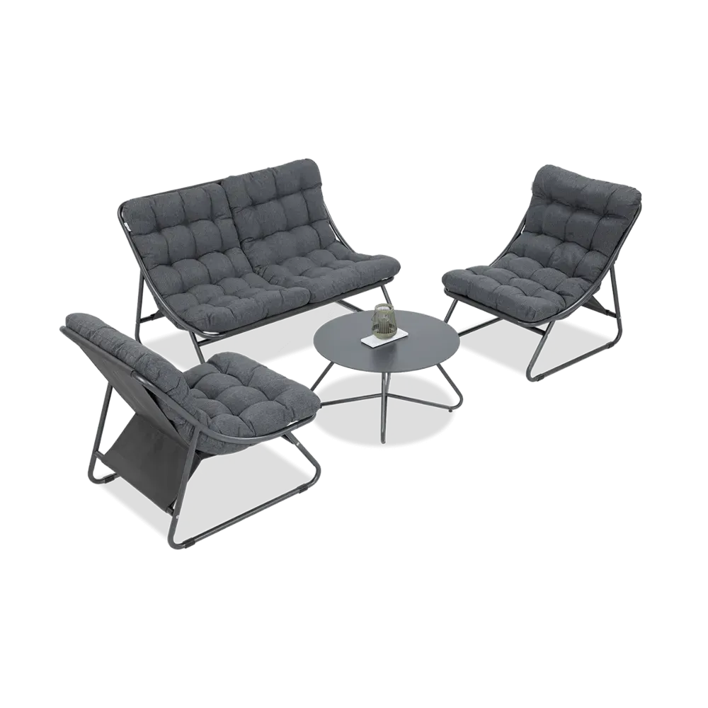 Zestaw mebli ogrodowych VISTA CAFFE 4-set stalowy ciemnoszary - FG005748