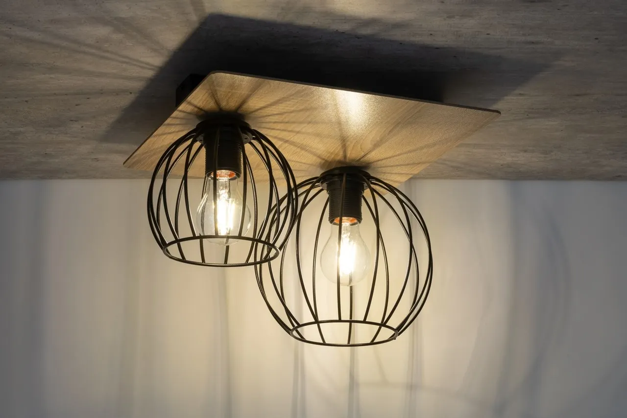 Lampa sufitowa/plafon CYBER 2 prostokąt brązowo-czarny - SI_32358