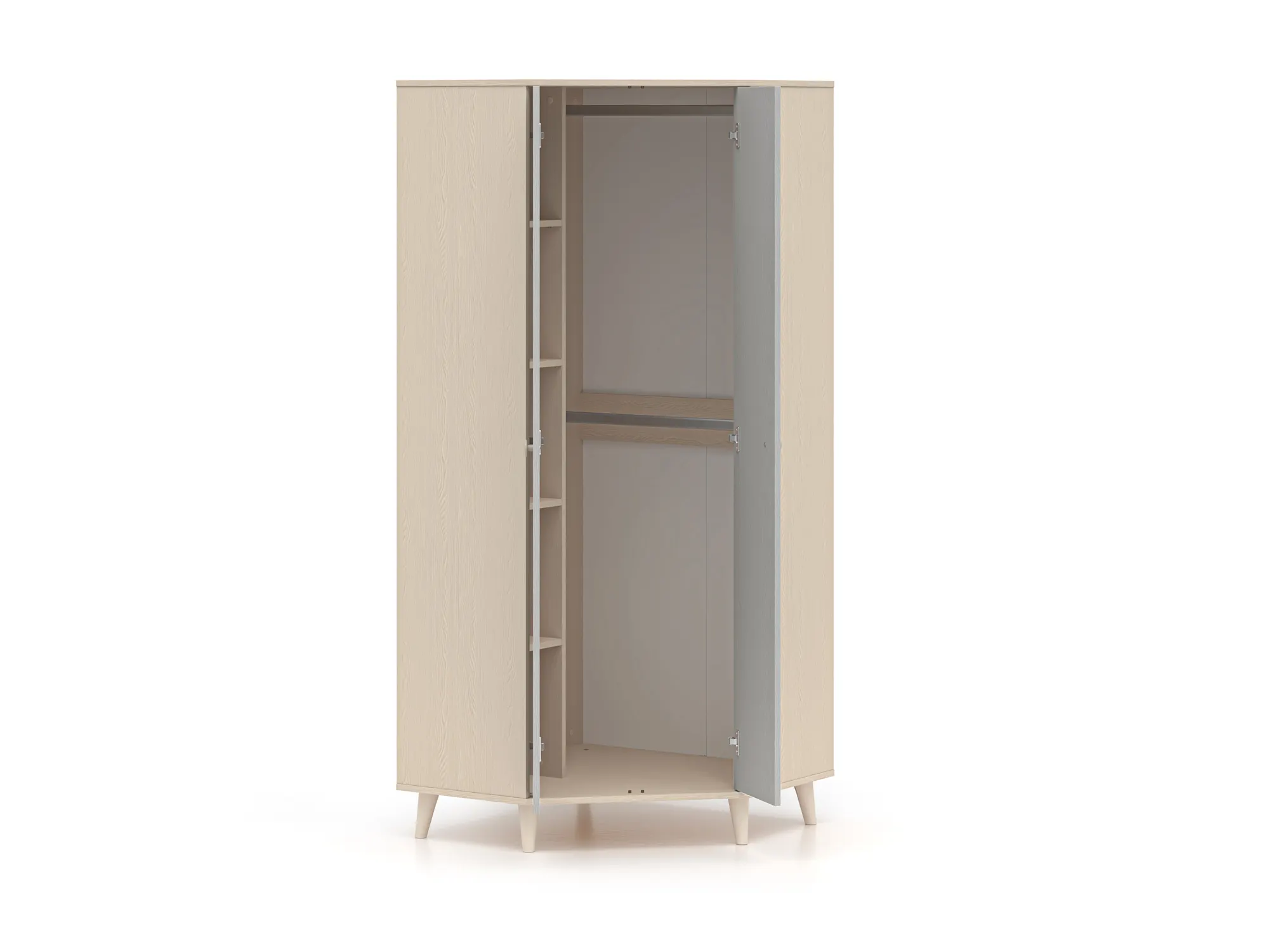 Szafa narożna 2-drzwiowa MEVEL 01 Piasek pustyni, szary pallad - 1MEVE01-002