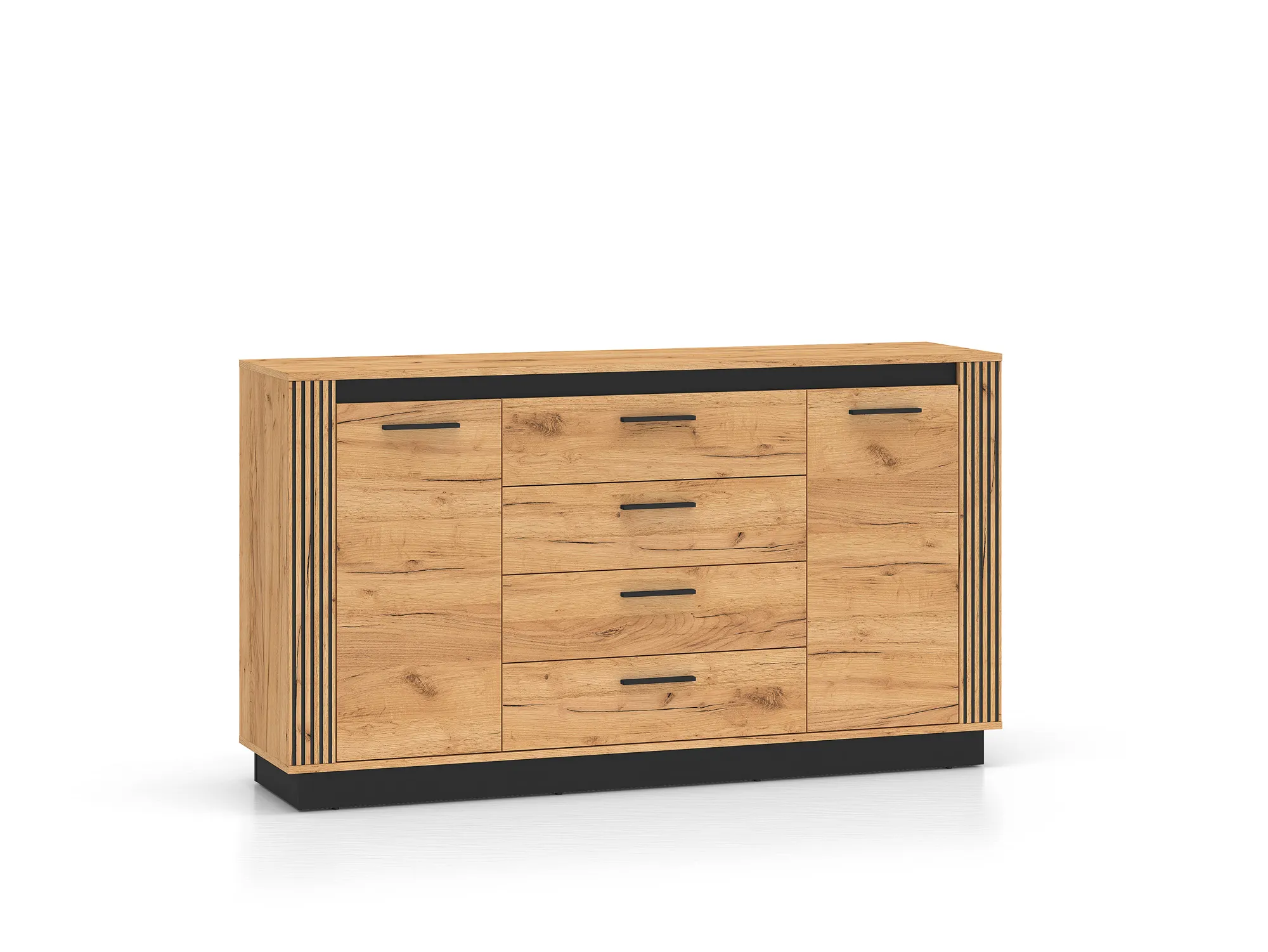 Komoda 2-drzwiowa z 4 szufladami URSO 06 craft złoty, czarny Komoda 2-drzwiowa z 4 szufladami URSO 06 craft złoty, czarny