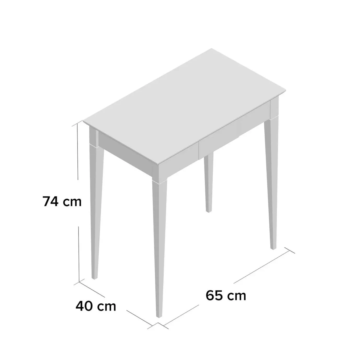 Biurko z szufladą MIMO 65x40 niebieskie/czarne drewniane nogi - NRAGABAWDMI113B