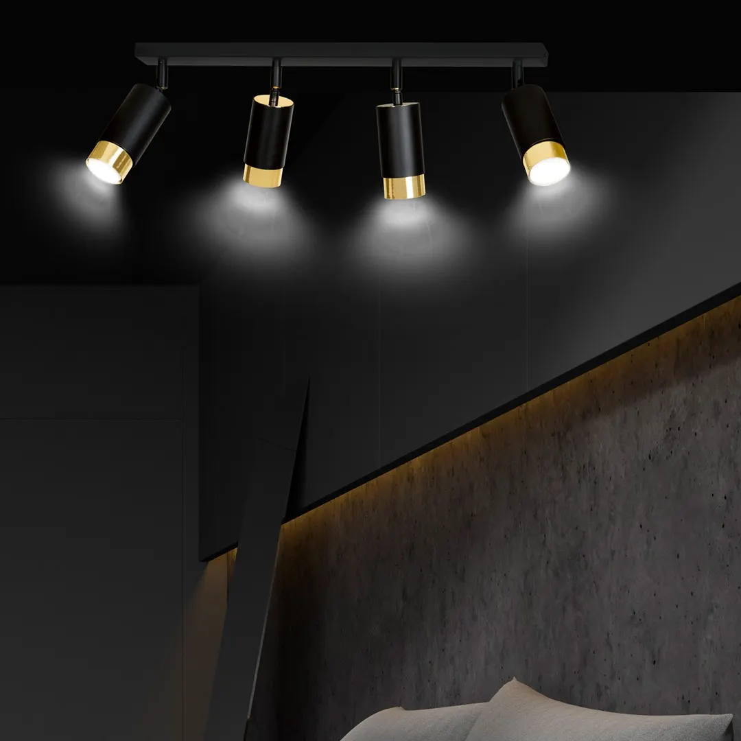 Lampa sufitowa HIRO 4 czarny złoty — zdjęcie 7