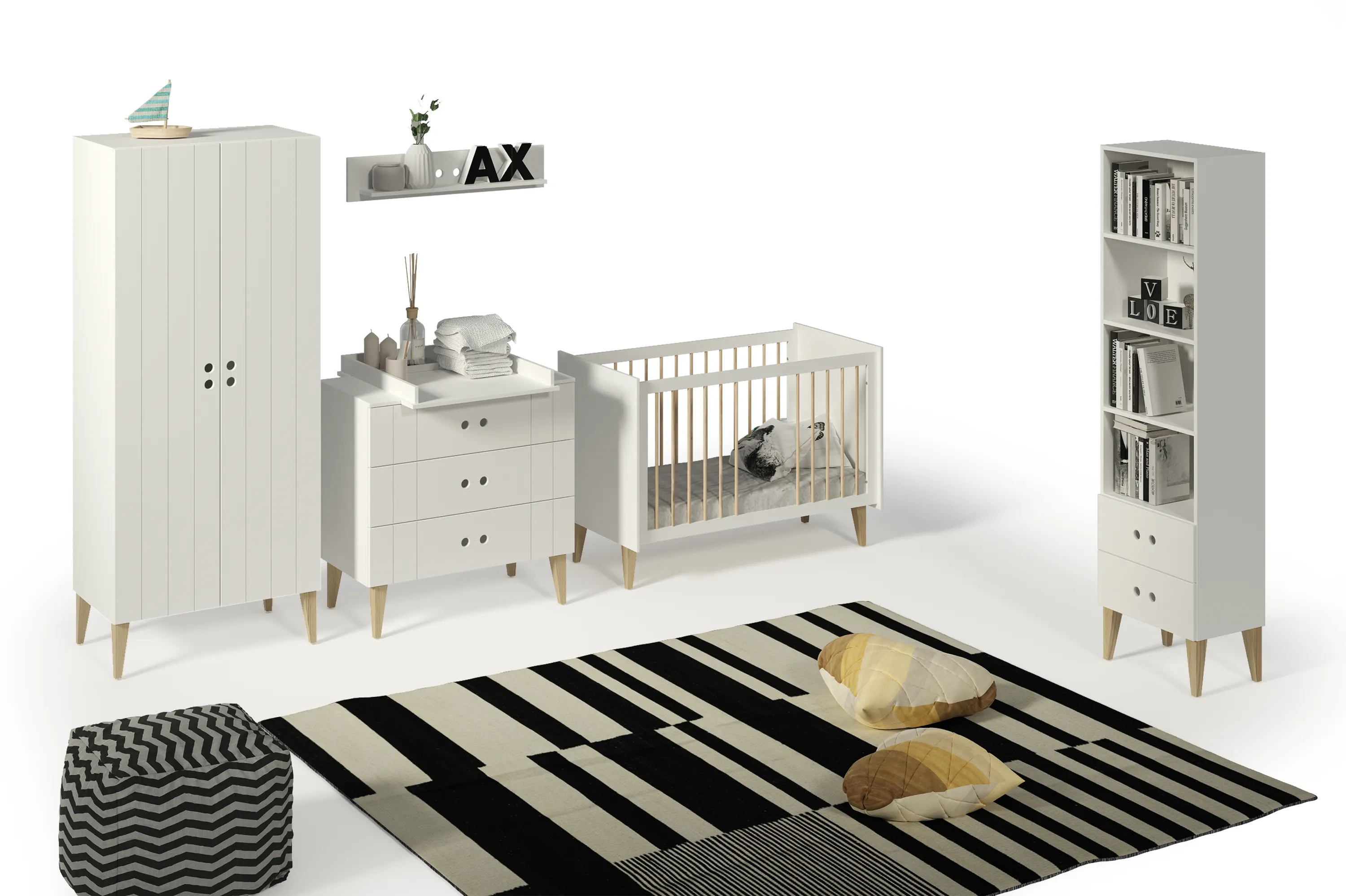 Szafa 2-drzwiowa CUBE 80x190 biała - BAN_CU-1