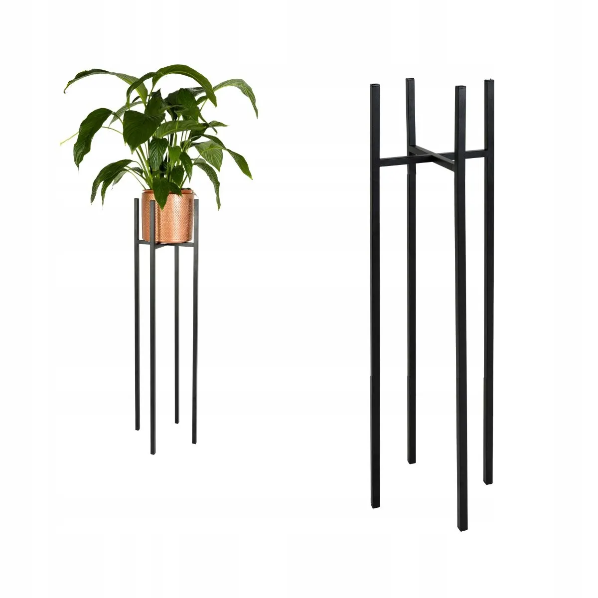 Kwietnik-stojak na donice CHOLET L metalowy czarny Roślina, Roślina doniczkowa, Słoik, plantator, Ceramika