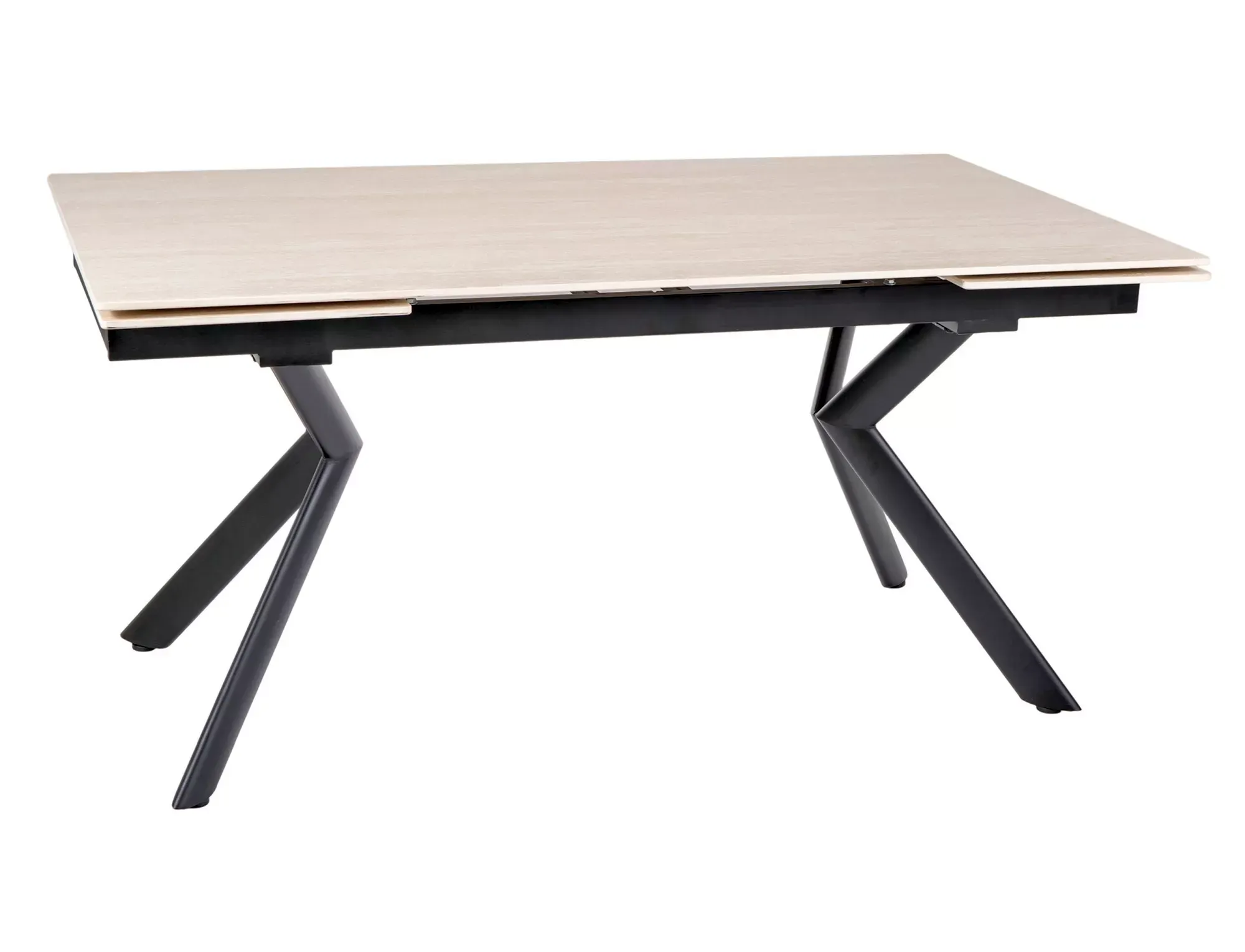 Stół rozkładany ceramiczny NORTON 160(240)x90 beżowy na czarnych nogach Signal