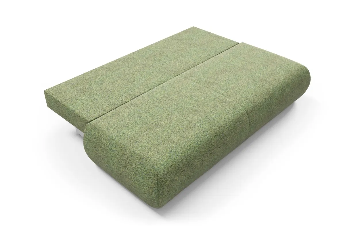 Sofa rozkładana z pojemnikiem PUENTE 214 cm zielona